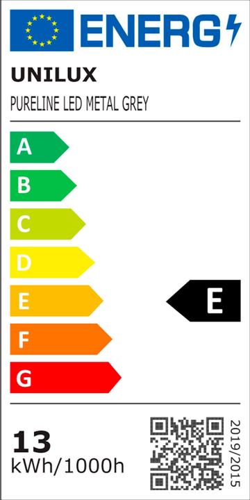 Energie-Label Unilux LED-Tischleuchte PURELINE, metallgrau