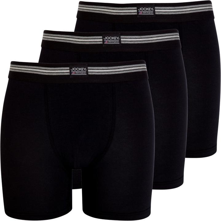 Jockey 3-Pack Cotton Stretch Boxer Trunk black (XXL, 3er Pack)