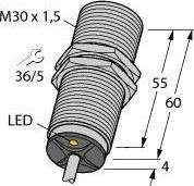 Turk Sensore, ind., M30x1, con cavo Bi10-M30-AP6X (Misuratore)