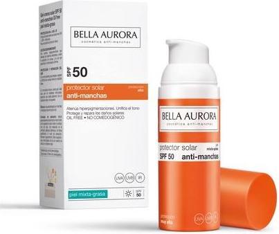 Actual product image Bella Aurora SOLAR gel anti-manchas mixta/grasa SPF50 50 ml (Suntan cream, SPF 50, 50 ml)