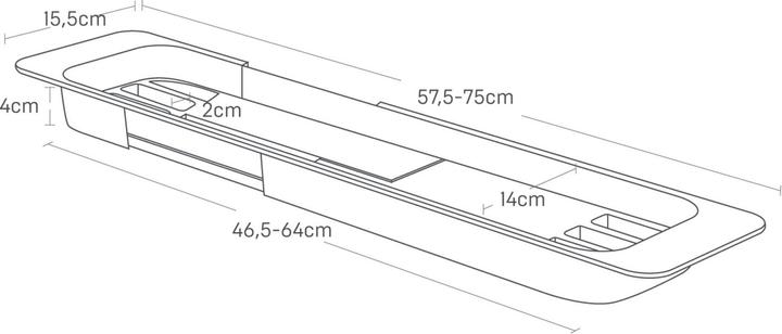 Actual product image Yamazaki Pull out bathroom shelf TOWER (75 x 15.5 x 4.5 cm)