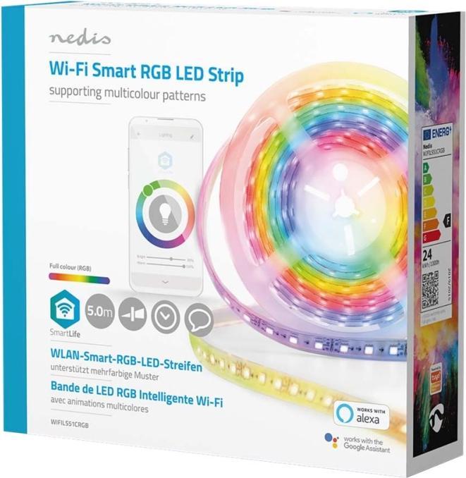 Produktbild Nedis Smartlife Full Color LED-Streifen WIFILS51CRGB WLAN Mehrfarbig 5000 mm IP65 700 lm (500 cm, Indoor)