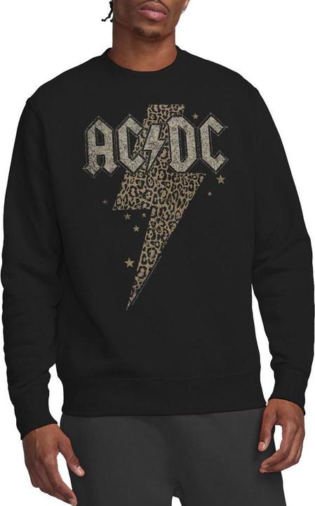 Actual product image AC/DC Unisex Adult Leopard Print Bolt Sweatshirt (M)
