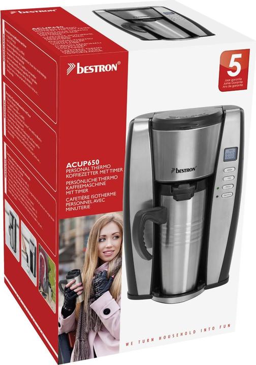 Actual product image Bestron Personal Thermal Coffee Maker with Timer
