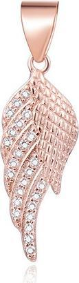 Beneto Gold-plated pendant with zircons Angel wing AGH594-ROSE (L)