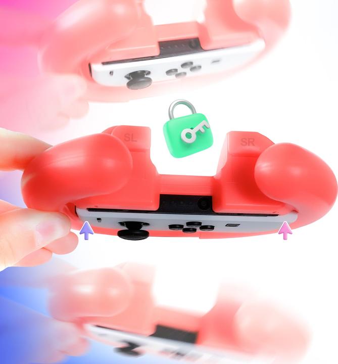 Produktbild Oniverse Pack of 4 Racing wheel controller holders - Blue/Red/Green/Pink (Switch)