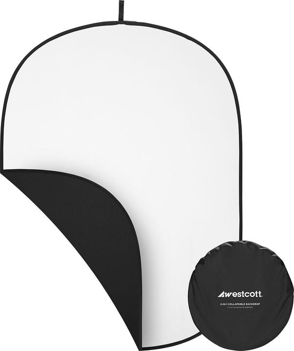 Produktbild Westcott 2-in-1 Black & White Screen (5' x 6.5') Collapsible Backdrop (152.40 cm, 195.60 cm)