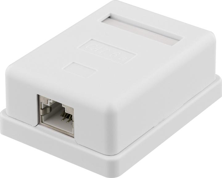 Produktbild Deltaco shielding network wall socket Surface FTP 1xRJ45 Cat6A white