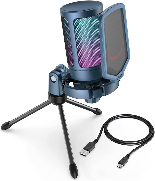 Image du produit Fifine A6V USB RGB Gaming Mic bleu