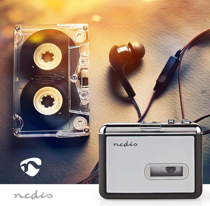 Immagine prodotto Nedis Convertitore portatile USB da cassetta a MP3 - Converte le cassette in formato MP3 - Con cavo USB