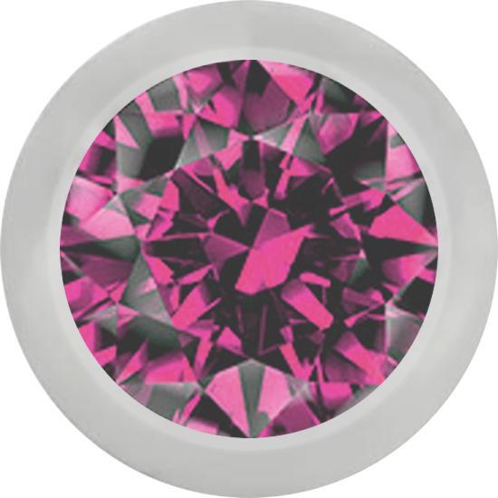 Star Piercing Micro Kugel silber mit Kristall pink (Chirurgenstahl 316L, ohne Messing)