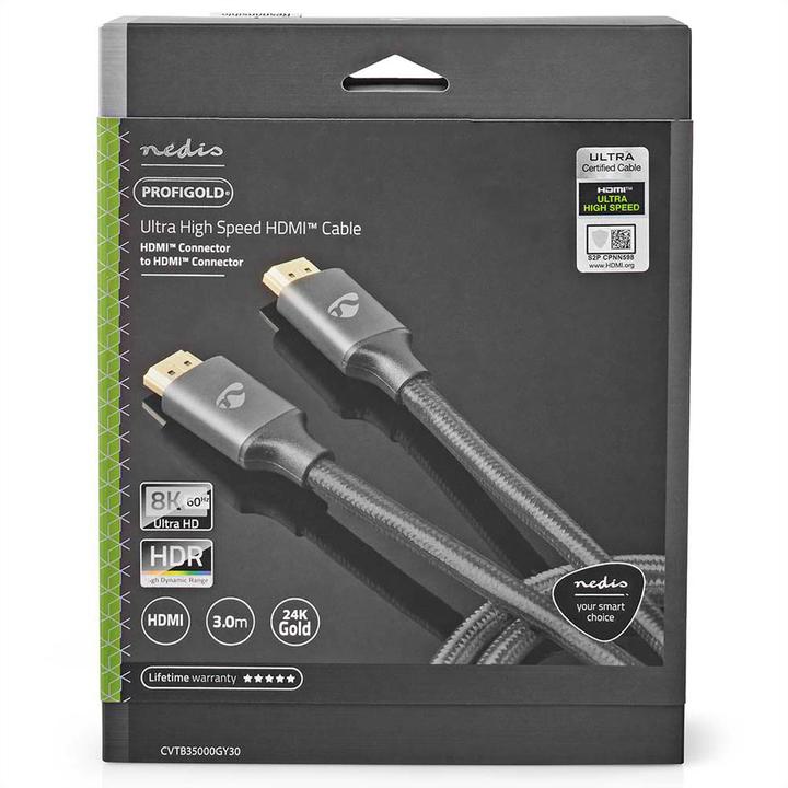 Produktbild Nedis Ultra High Speed ​​HDMI ™ -Kabel | HDMI™ Stecker | HDMI™ Stecker | 8K@60Hz | 48 Gbps | 3.00 m (3 m, HDMI)