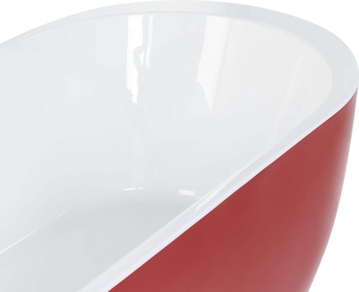 Produktbild Beliani Badewanne freistehend rot oval 170 x 80 cm NEVIS (220 l, 80 cm)