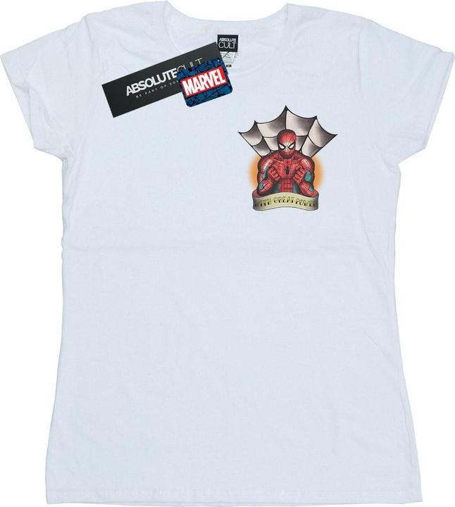 SpiderMan Tattoo Breast Print TShirt (XL)