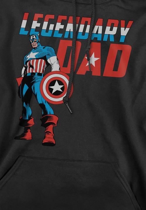 Immagine prodotto Captain America Legendary Dad Felpa con Cappuccio Uomo (L)