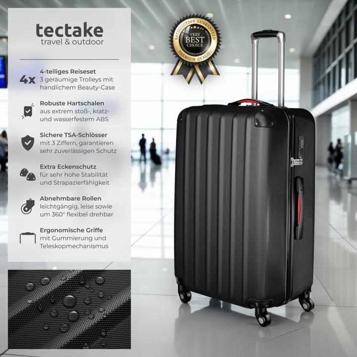 Actual product image tectake Suitcase Set Suitcases Trolley Set Trolleys Hardcase trolley (90 l, L (90 - 115l))
