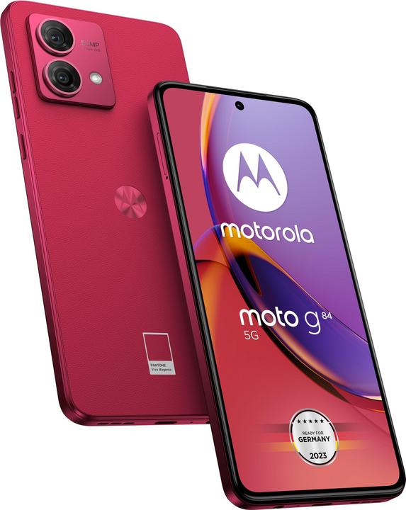 Actual product image Motorola moto g84 (256 GB, Viva Magenta, 6.55", Hybrid Dual SIM, 5G)