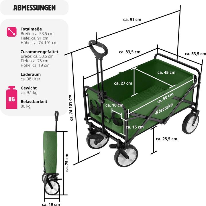 Image du produit tectake Chariot à main pliable | capacité de 80 kg