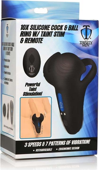 Actual product image Pipedream 10X Silicone Cock & Ball Ring with Taint Stim & Remote Control (10.50 cm)
