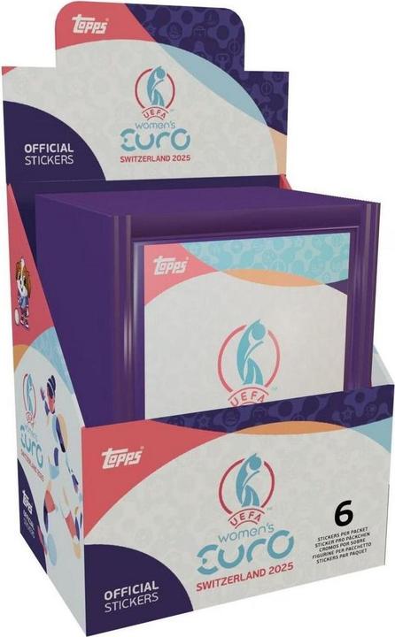 Topps Figurine di Euro 2025 femminile (confezione da esposizione) (Inglese, Display del booster)