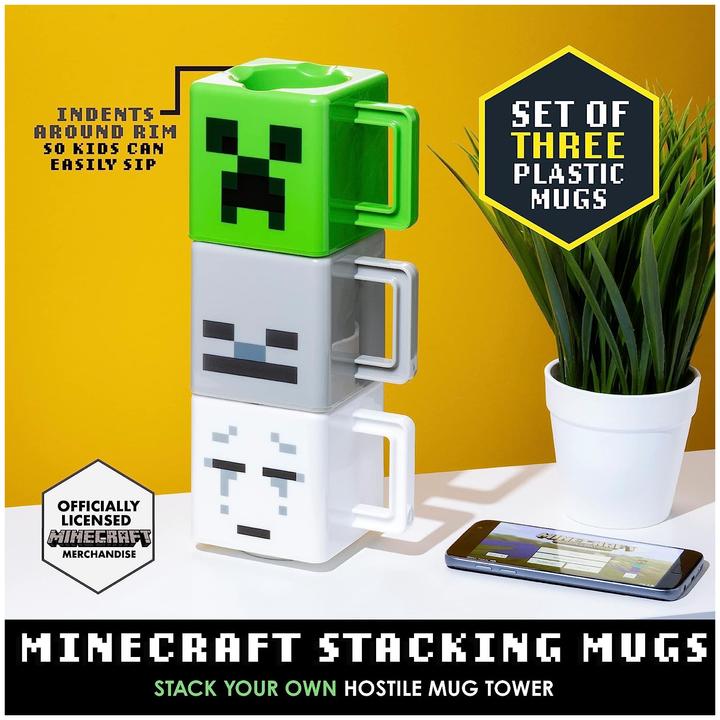 Actual product image Paladone Products MINECRAFT - 3 Mug Empilable (3 x)