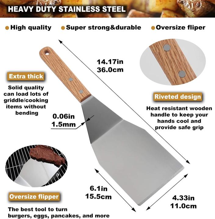 Actual product image Romanticist Grill spatula set, 8 pieces