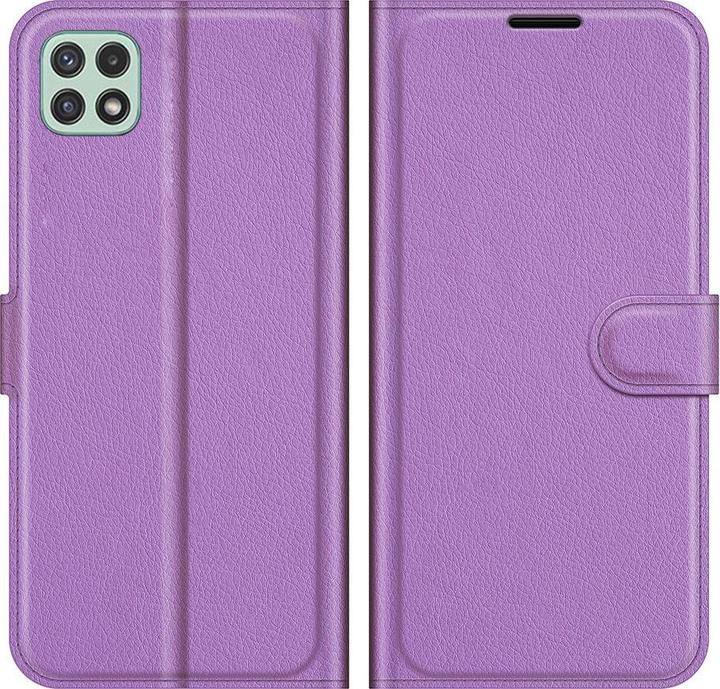 Productafbeelding Cover-Discount Galaxy A22 5G - Leren beschermhoes paars (Samsung Galaxy A22 5G)