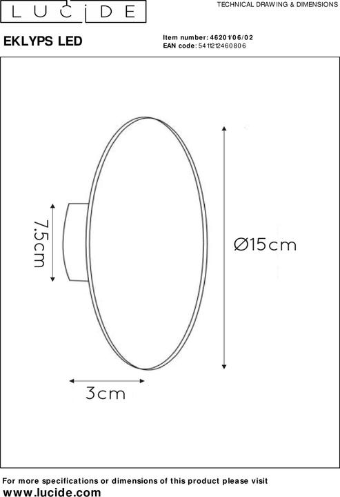 Actual product image Lucide Eklyps LED (360 lm)