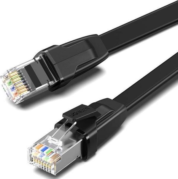 Produktbild Ugreen NW134 Cat 8 U/FTP Flat Ethernet RJ45 Cable Pure Copper 2m (black) (U/FTP, 2 m)