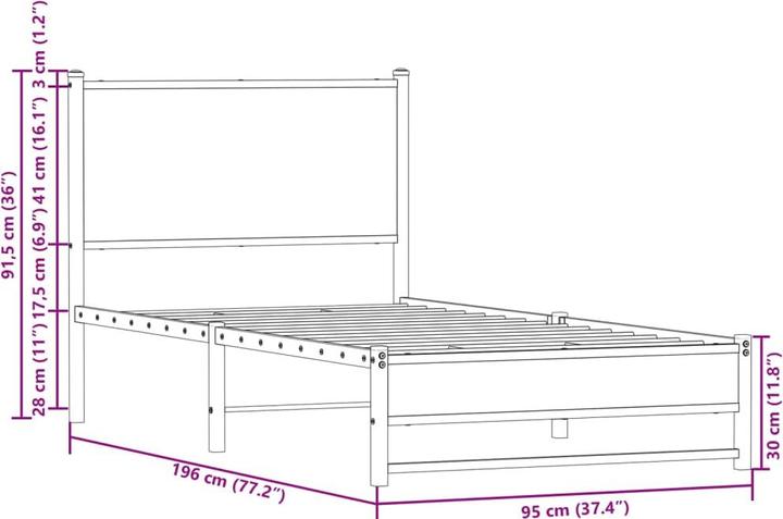 Image du produit VidaXL Lit sans matelas (90 x 190 cm)