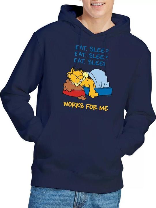 Immagine prodotto Garfield Works For Me Felpa con Cappuccio Uomo (L)
