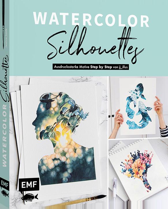 Produktbild Buch Aquarell Watercolor Silhouettes (Deutsch, Jessica Janik, 2022)