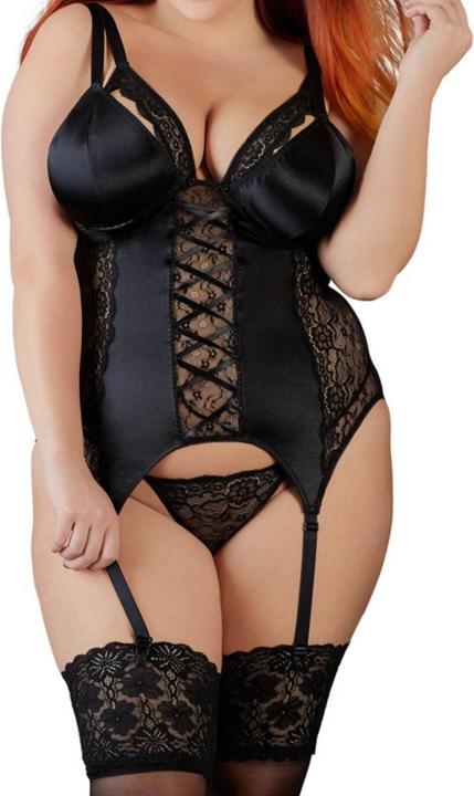 Cottelli Collection Chemise in powernet e pizzo, coppe staccabili
