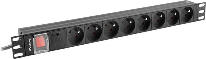 Actual product image Lanberg PDU 19inch 1U 16A 8x FR 2m