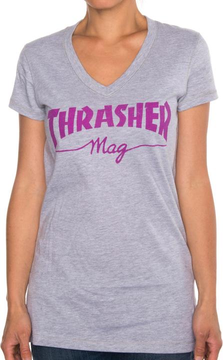 Thrasher Girl Mag Logo V-Neck T-Shirt (L)