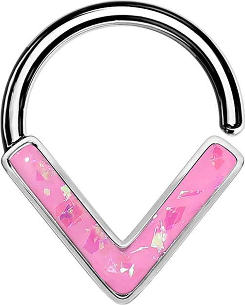 Immagine prodotto Star Piercing Anello Micro Piercing in argento Angolo con Opale rosa (Acciaio chirurgico 316L, senza ottone)