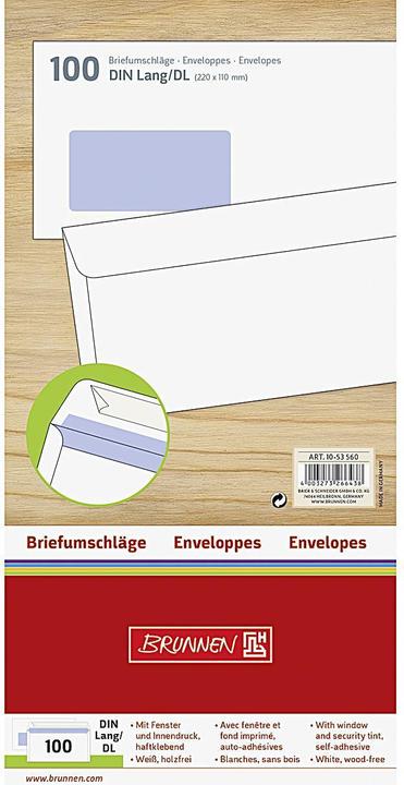 Produktbild Briefumschlag DL (110 x 220 mm, 100 x)