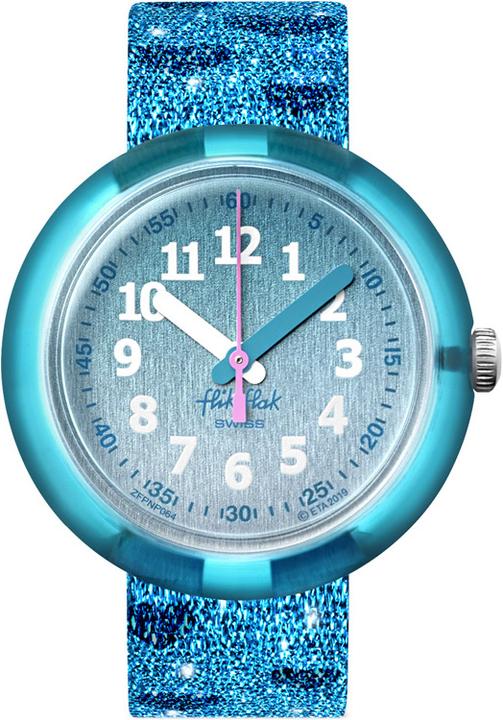 Actual product image Flik Flak Turquoise Sparkle (Analogue wristwatch, 32 mm)
