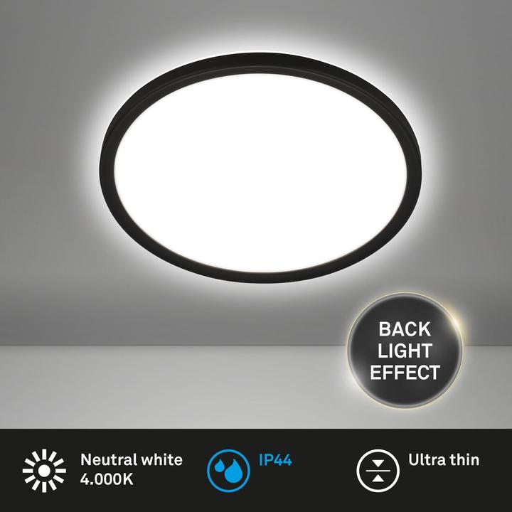 Image du produit Briloner Salle de bain Plafonnier LED, noir, IP44, LED / 18W (2400 lm)