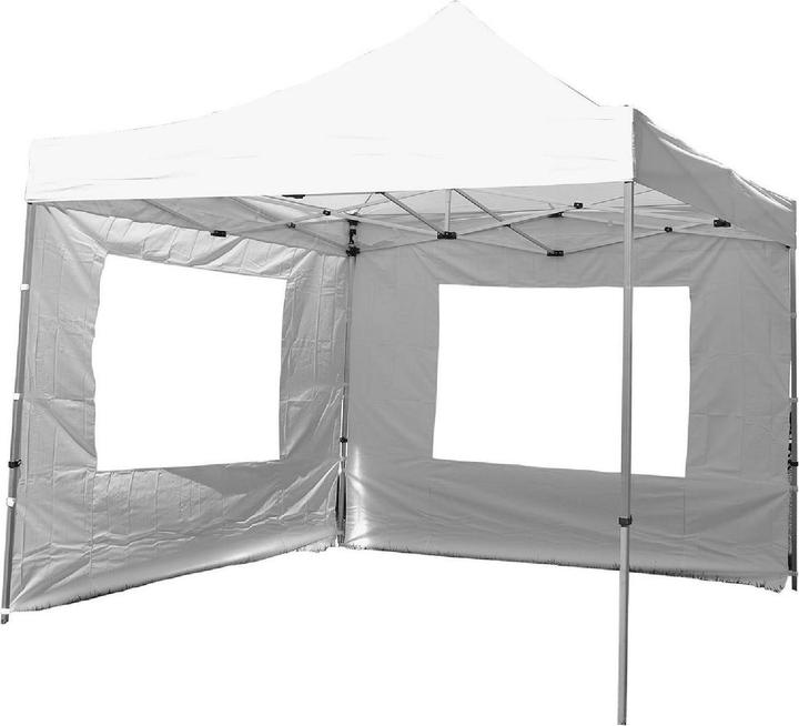 Actual product image VCM PROFI Falt Pavillon Partyzelt mit 4 Seitenteilen 3x3m weiss wasserdichtes Dach (300 cm, 300 cm)
