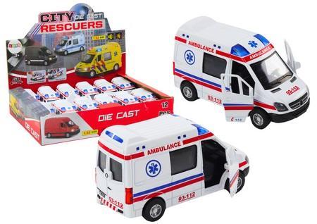 Produktbild Lean Toys Rettungswagen Rettungswagen 1:32 Lichter Sound Antrieb weiss