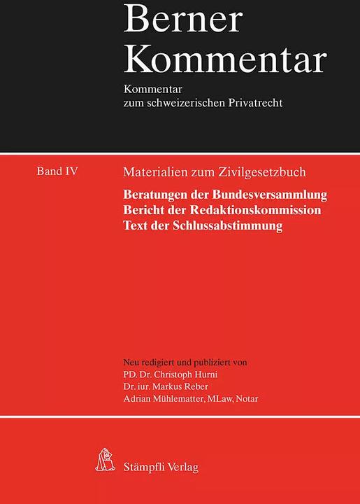 Actual product image Materialien zum Zivilgesetzbuch Band IV (German, Adrian Mühlematter, Markus Reber, Christopher Hurni, 2023)