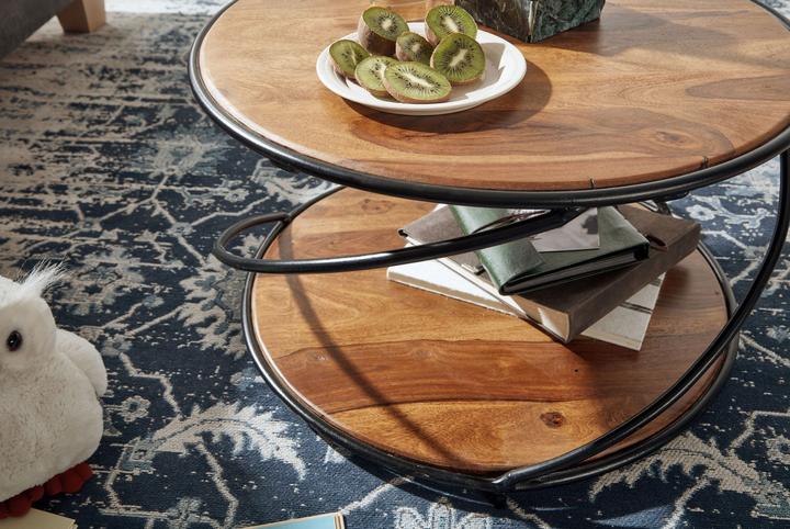 Produktbild FineBuy Couchtisch Sheesham Braun (58 x 58 x 35 cm)