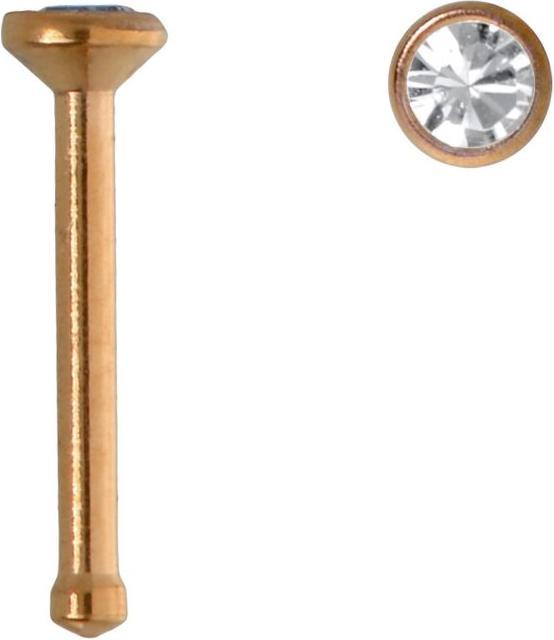 Bijouteria Nasenpiercing (PVD Beschichtung (goldfarbig), Chirurgenstahl 316L, Premium Kristall)