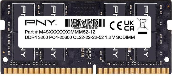Actual product image PNY Notebook memory Performance, SODIMM, DDR4, 16 GB, 3200 MHz, CL22 (MN16GSD43200-TB) (1 x 16GB, 3200 MHz, DDR4-RAM, SO-DIMM)