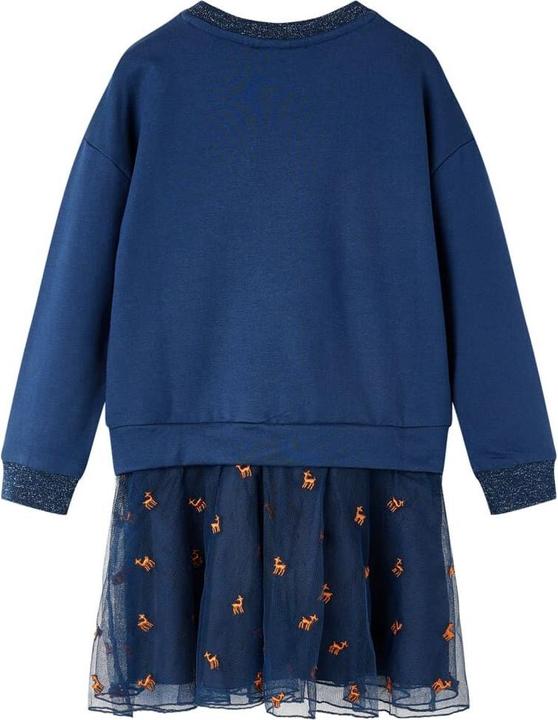 Produktbild VidaXL Kinderkleid mit Langen Ärmeln Marineblau 116,Material: 95 (116)