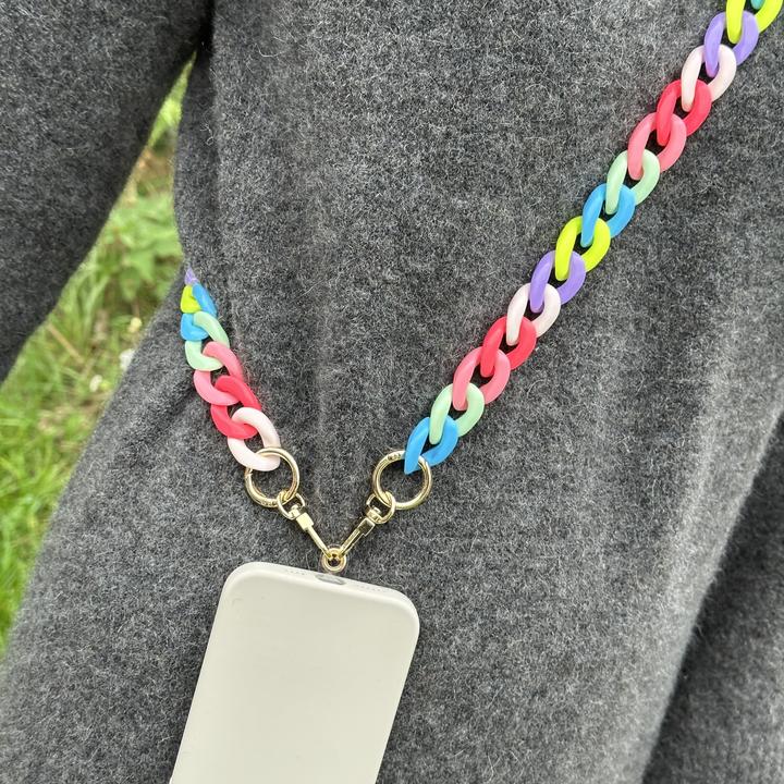 Image du produit PhoneLook Collier universel attache pour coque/fourre téléphone chaine colorée Multicolor