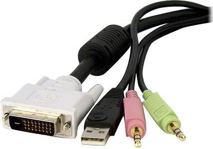 Produktbild StarTech 3 m 4-in-1 USB Dual Link DVI-D KVM-Switchkabel mit Audio und Mikrofon