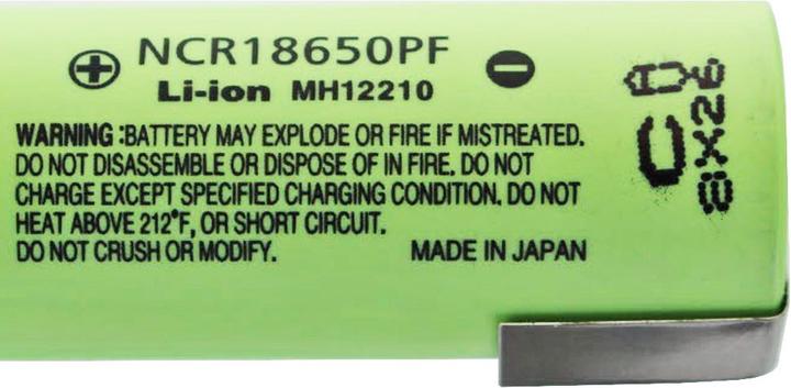 Actual product image Panasonic Akku NCR18650PF – (NCR18650PD) + Lötfahne Z (1 pcs., 18650, 2900 mAh)