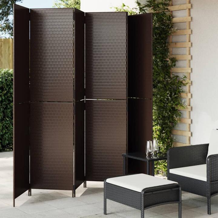 Produktbild VidaXL Paravent 6-tlg. Braun Poly Rattan,Farbe: Braun,Material: Poly